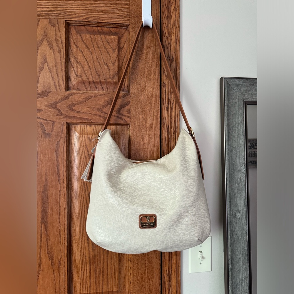 White/Cream Valentina Designer Purse Handbag NWT